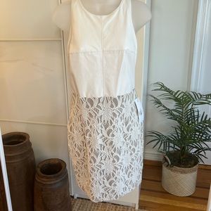 NWT Women’s Bailey 44 White Dress size Medium leather Lace